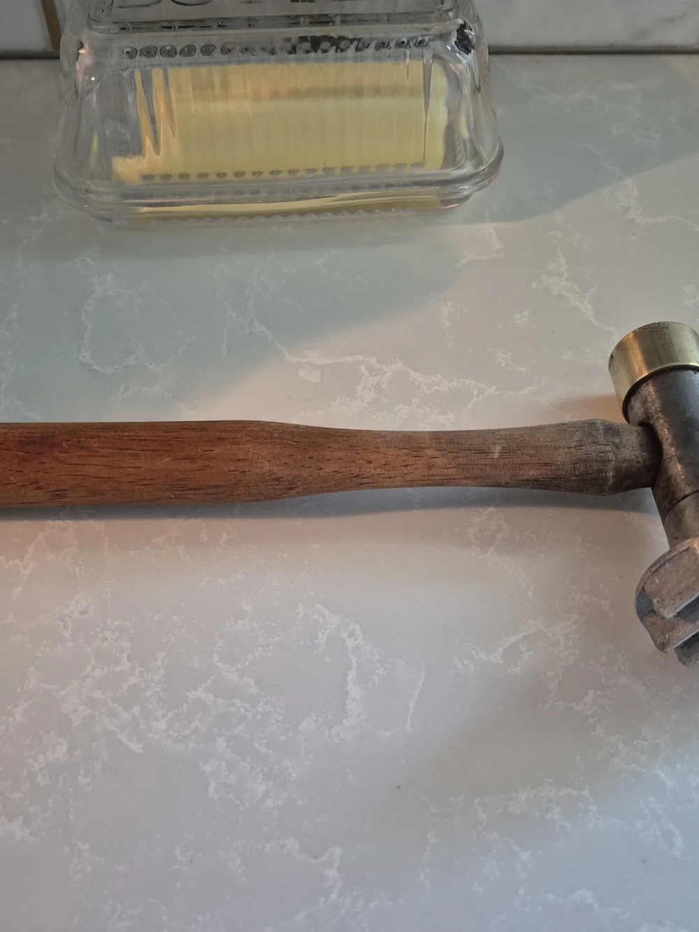 Vintage Brass/ Steel Meat Tenderizer Mallet -wood Handle